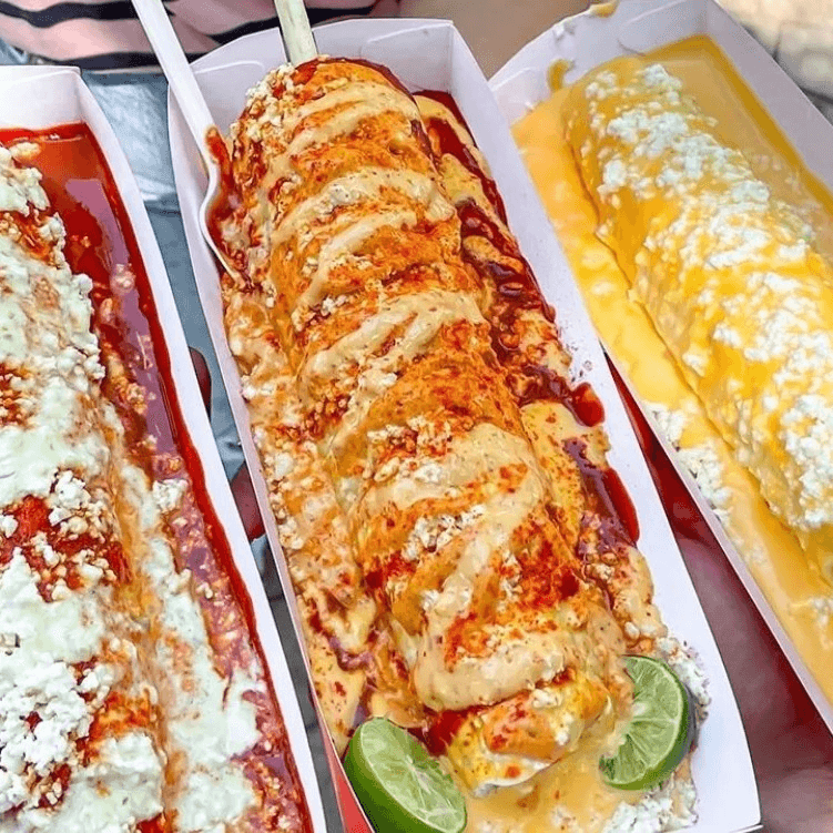 Elote Super Loco Con Queso Nachos, Chamoy, Mayo-Ketchup y Queso Cotija