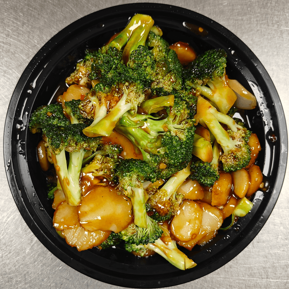 Broccoli and Water Chestnuts in Garlic Sauce