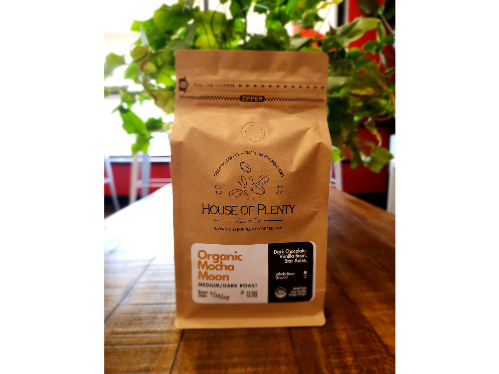 Organic Mocha Moon Coffee Grounds
