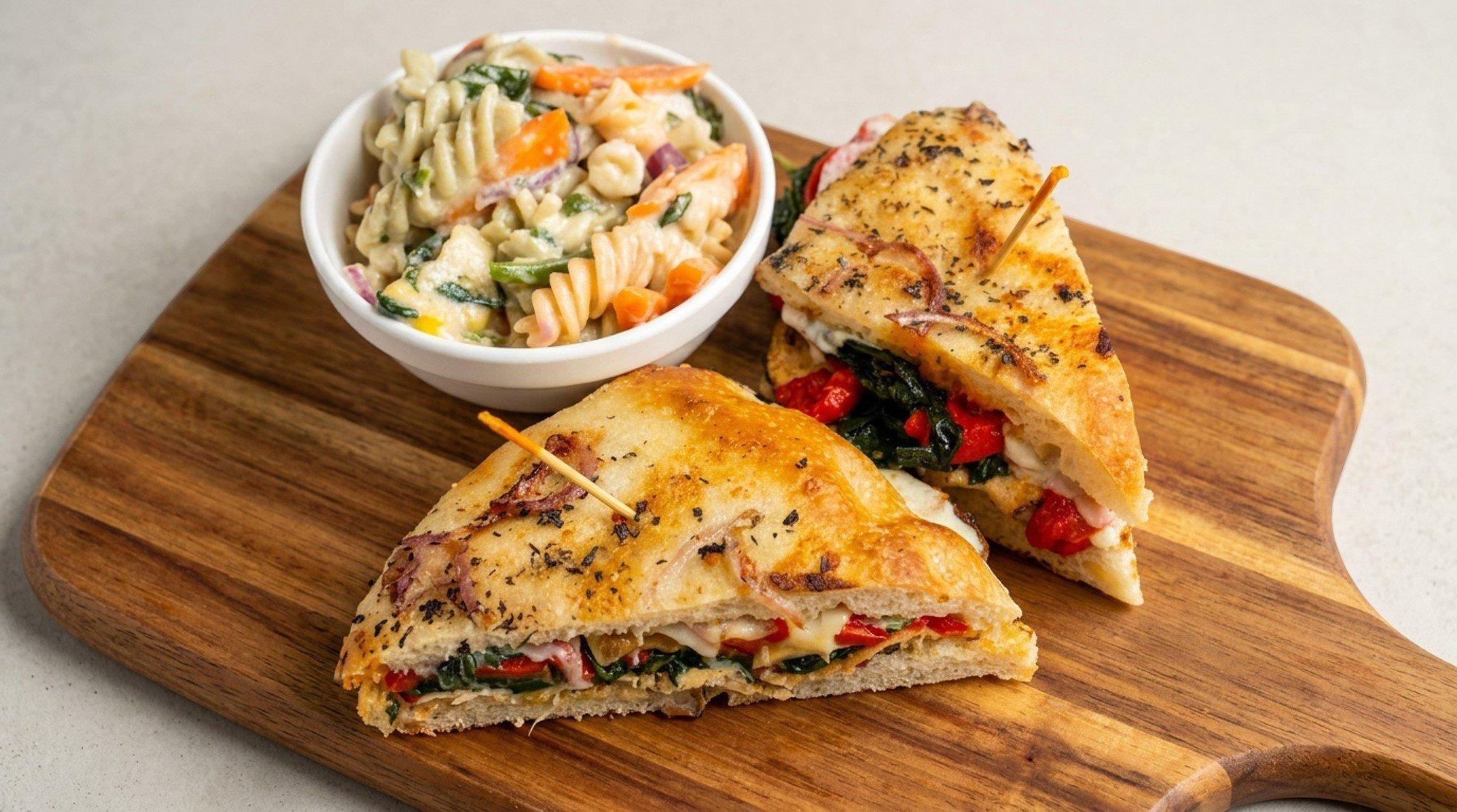 Grilled Chicken w/ Fresh Spinach Focaccia
