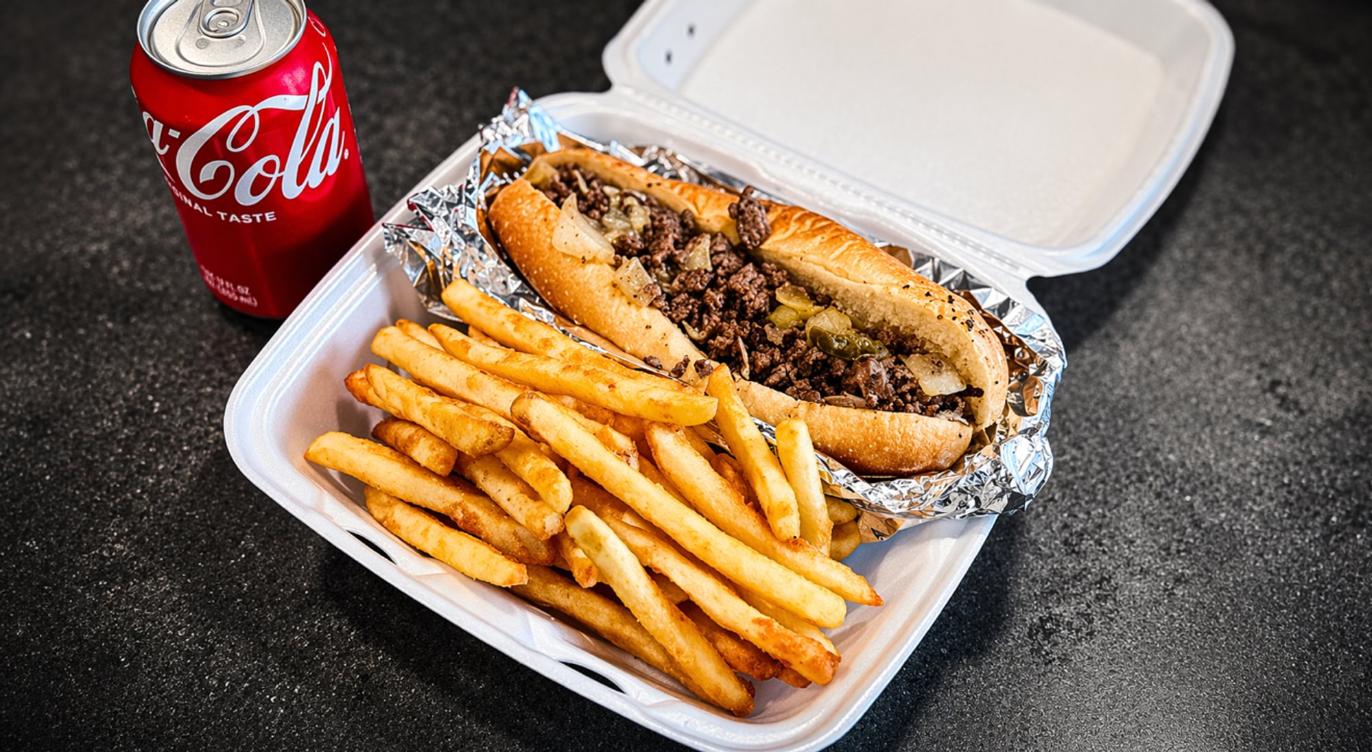 Mini Cheesesteak, Fries & Soda