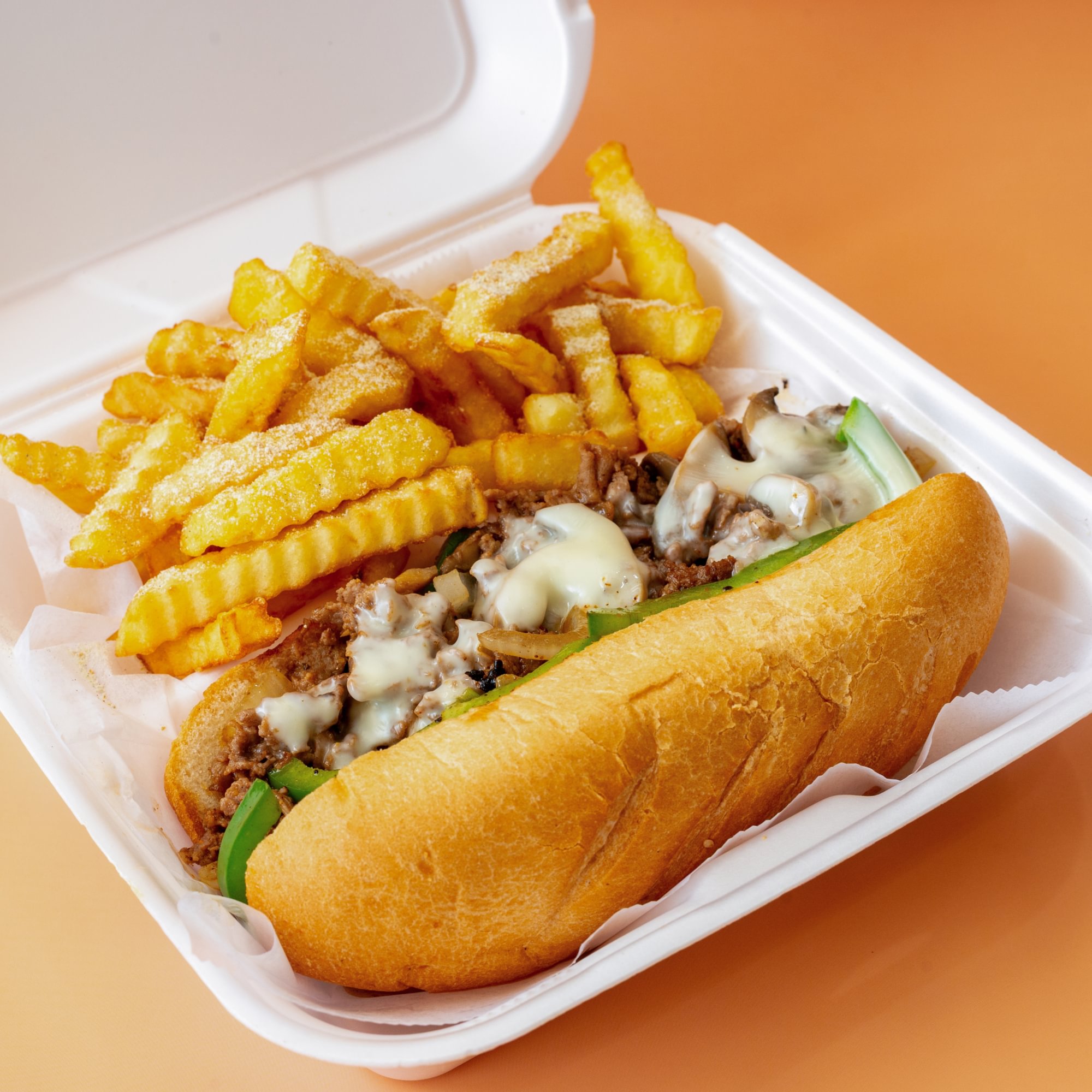 Philly cheese steak sandwich