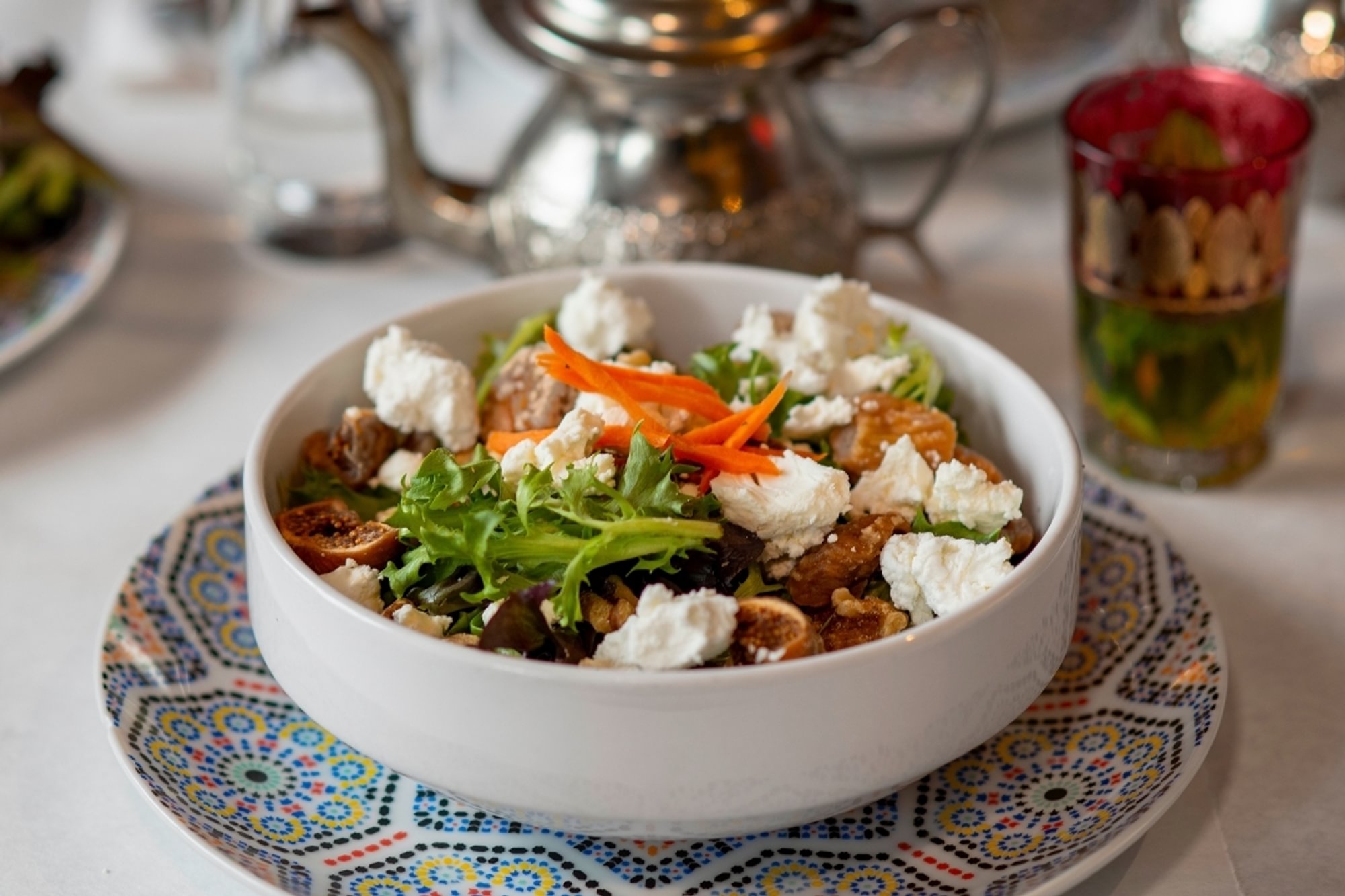 Fig and goat cheese salad