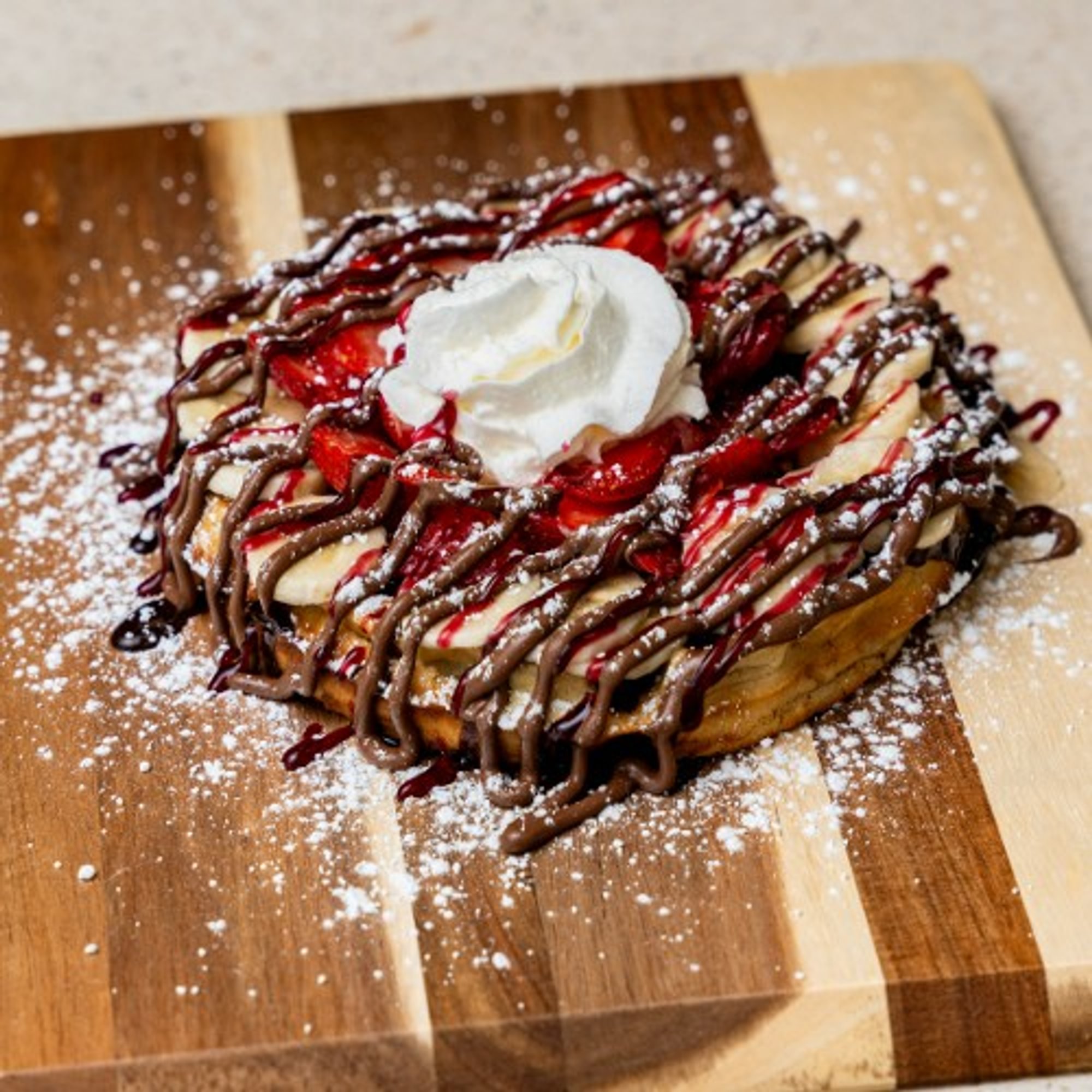 Strawberry and Banana Waffle