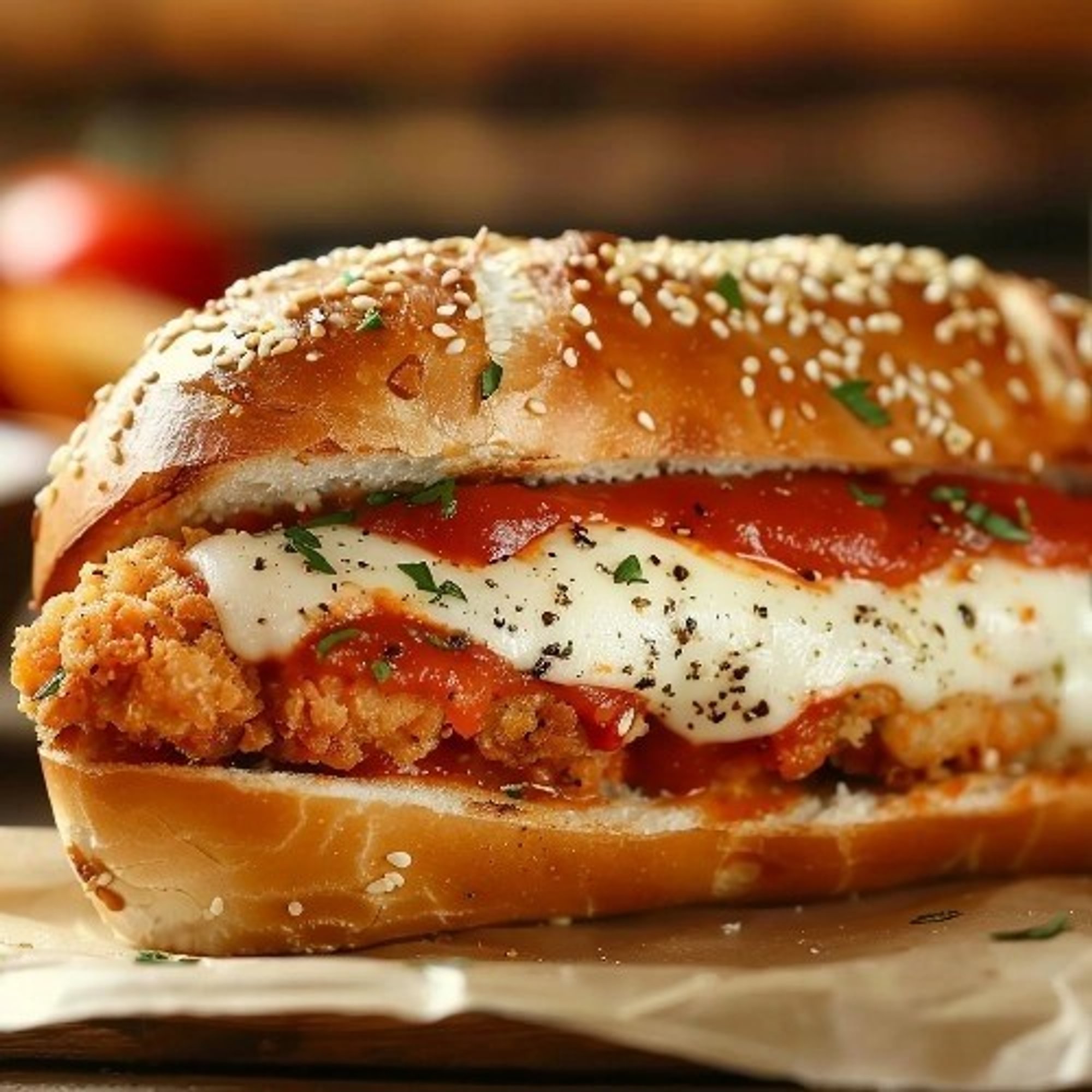 Chicken Parmigiana Deluxe Sandwich