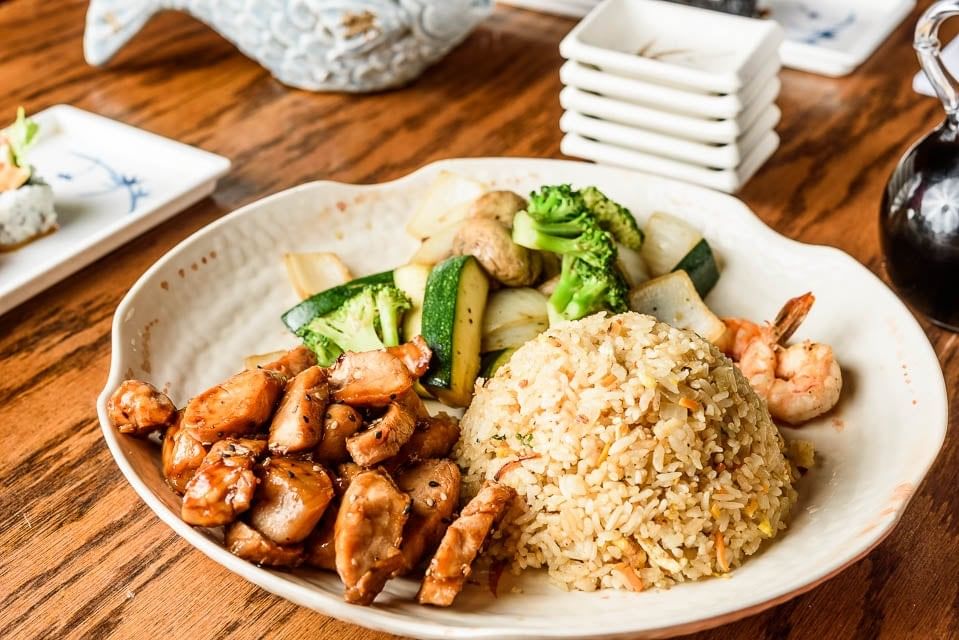 Teriyaki Chicken Dinner Plate •