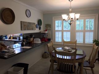 Plantation Shutters really give a whole new look to this breakfast nook.