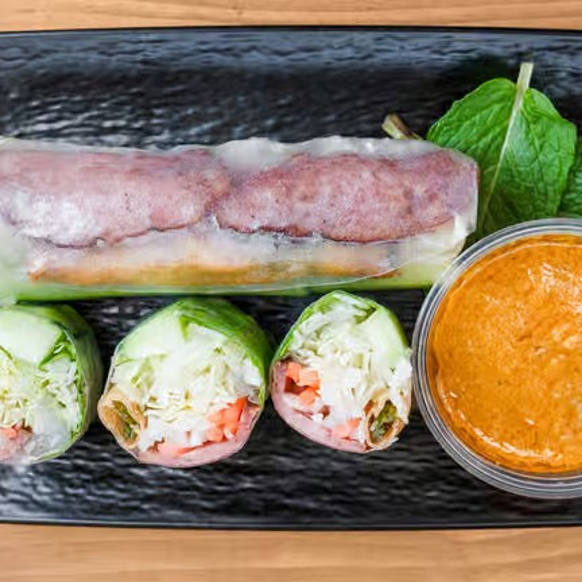 Grilled Sausage Summer Roll (Nem Nuong Cuon)
