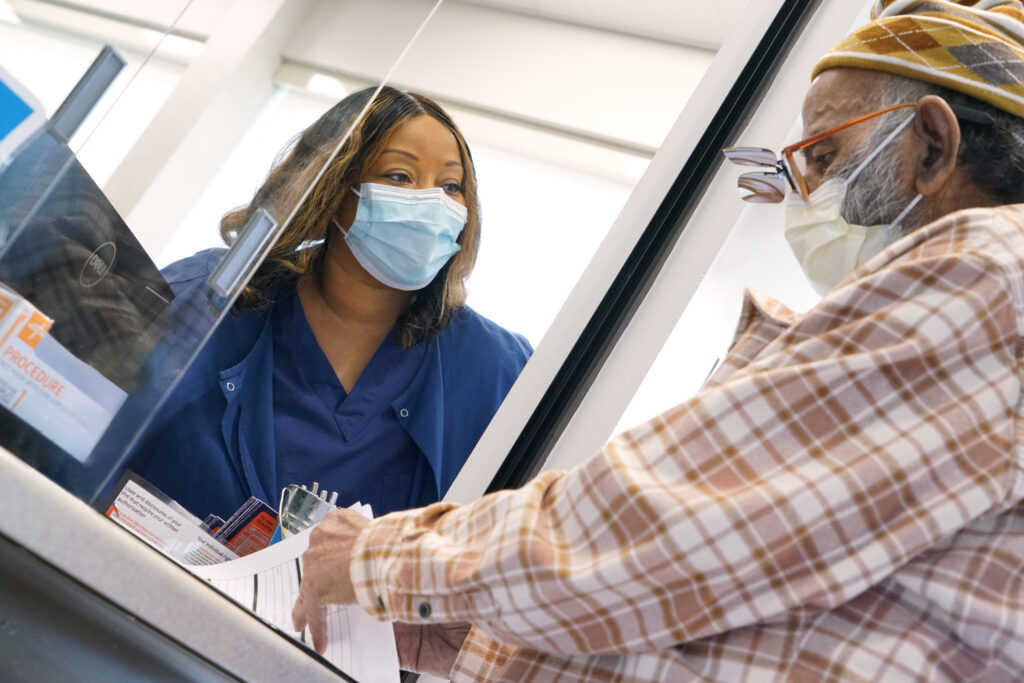 A nurse and patient at Azura Surgery Center Cherry Hill