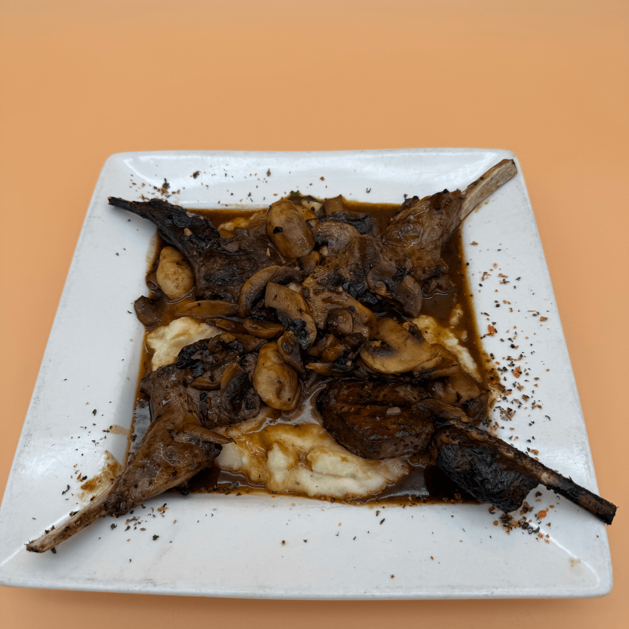 Lamb Chops Portabella Appetizer