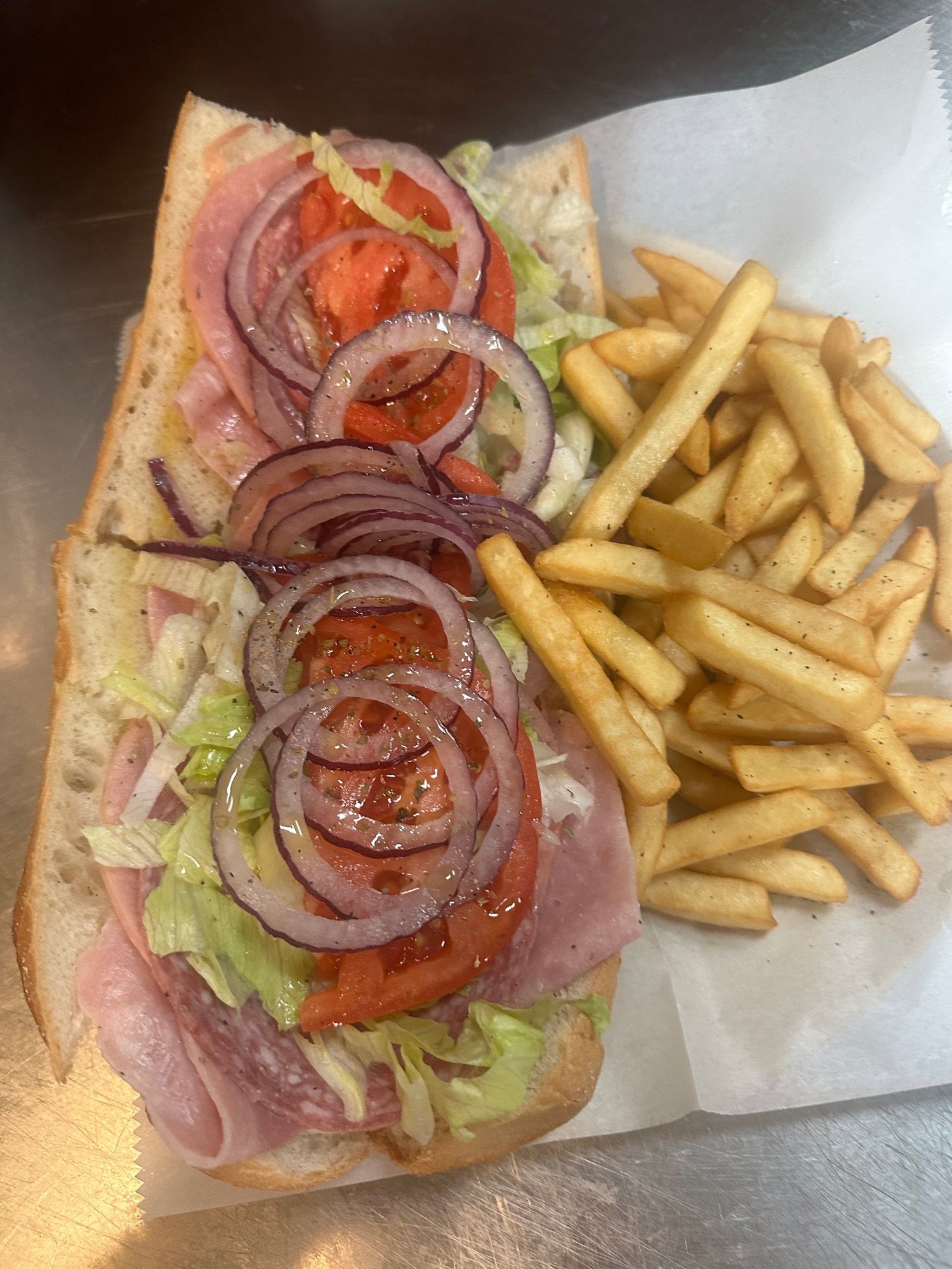 Italian Hoagie, French Fries, & Soda Lunch