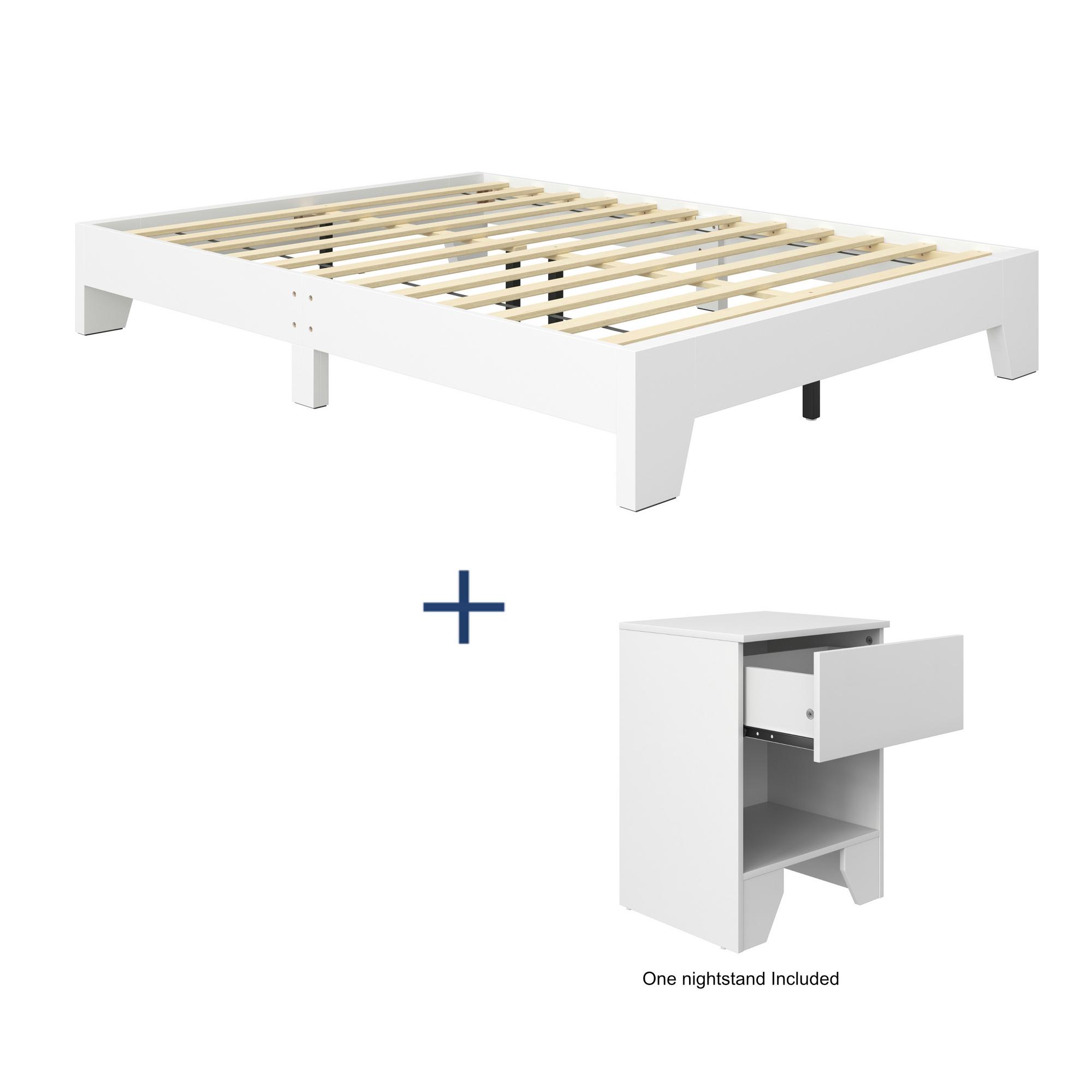 Twin Mereno Platform Bed & Nightstand