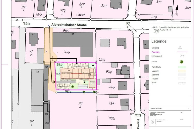 Lageplan zum Bauantrag