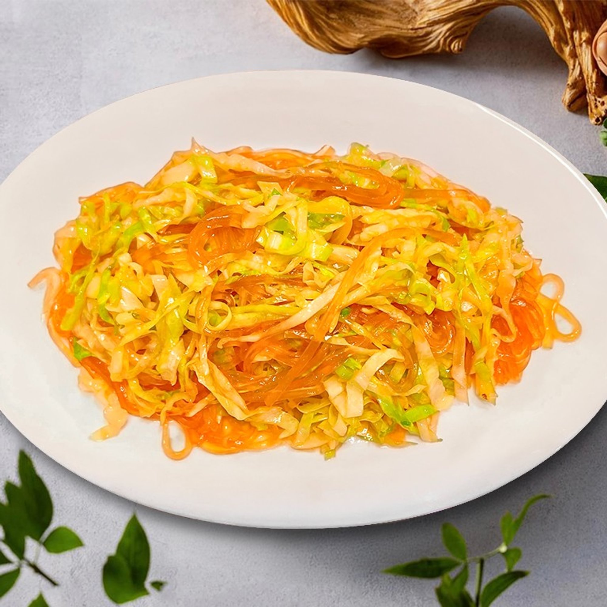 Stir-Fried Cabbage with Glass Noodles / 莲白粉丝
