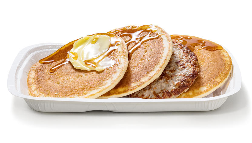 Pancakes & Sausage with Syrup