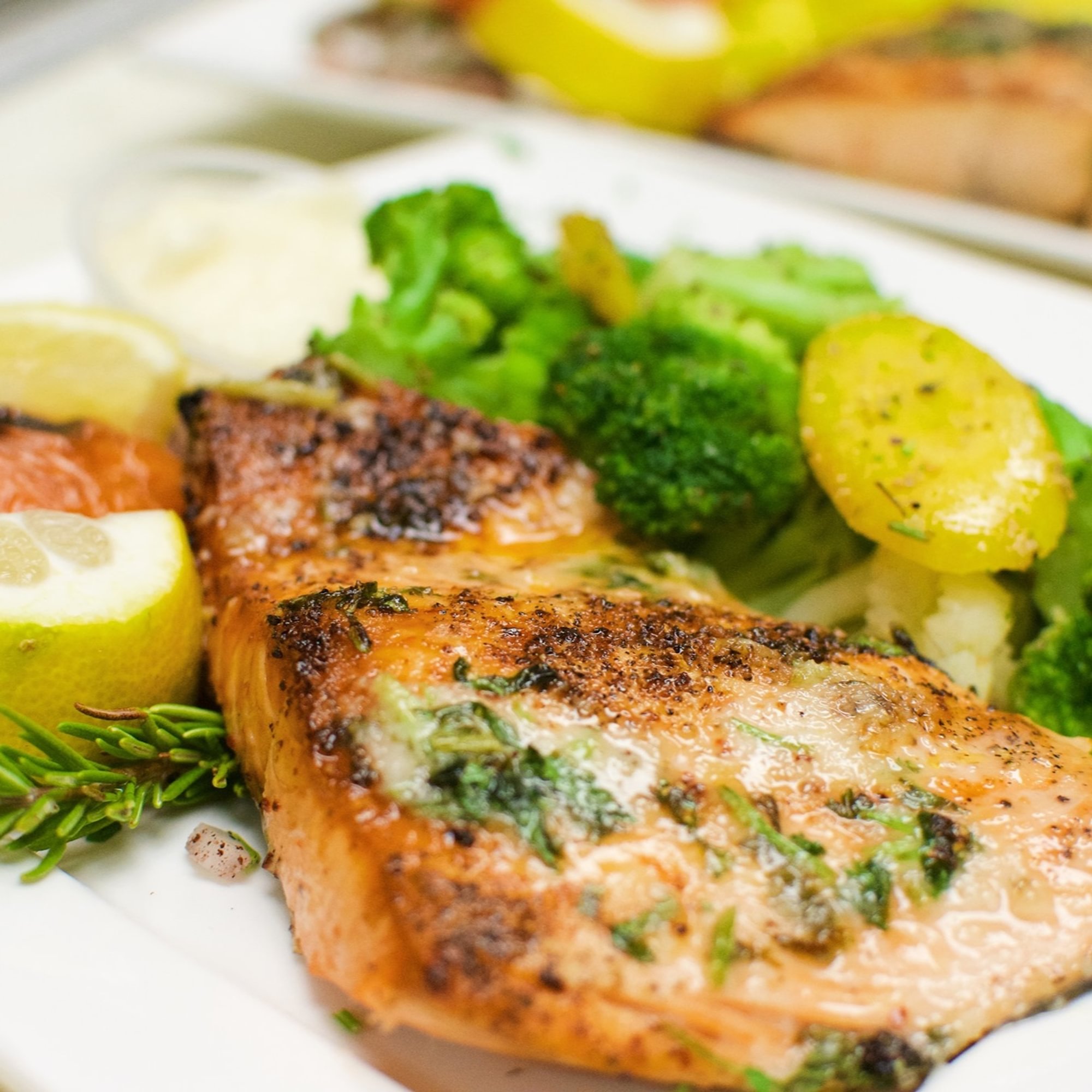 Grilled salmon fillet