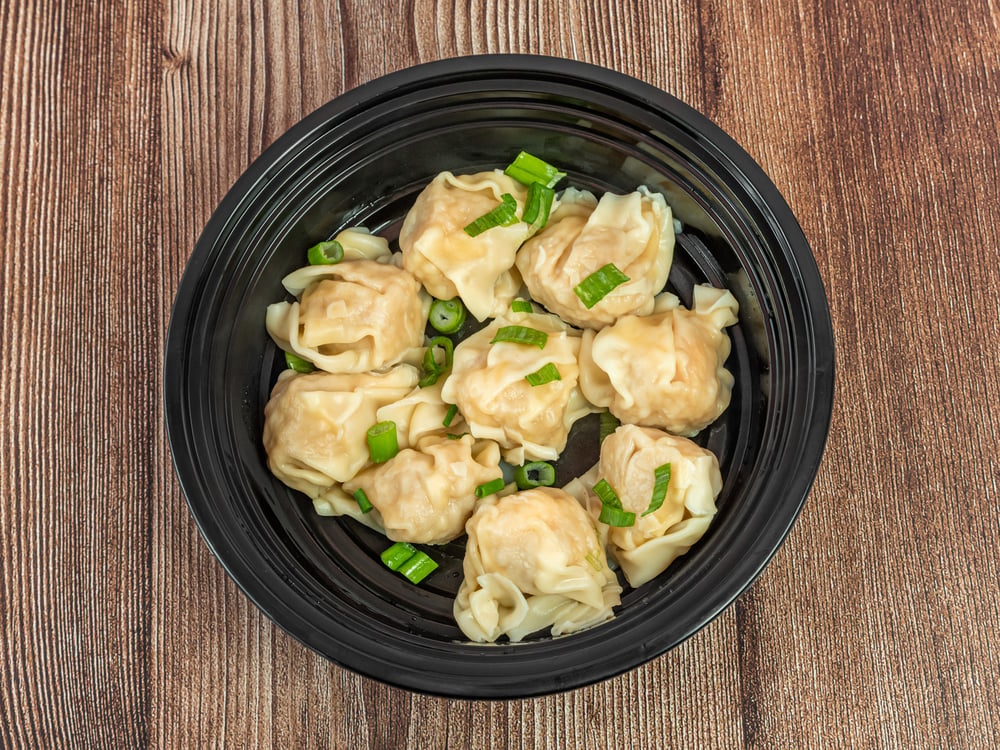 Pork & Shrimp Wontons in Chili Oil Soup (8)