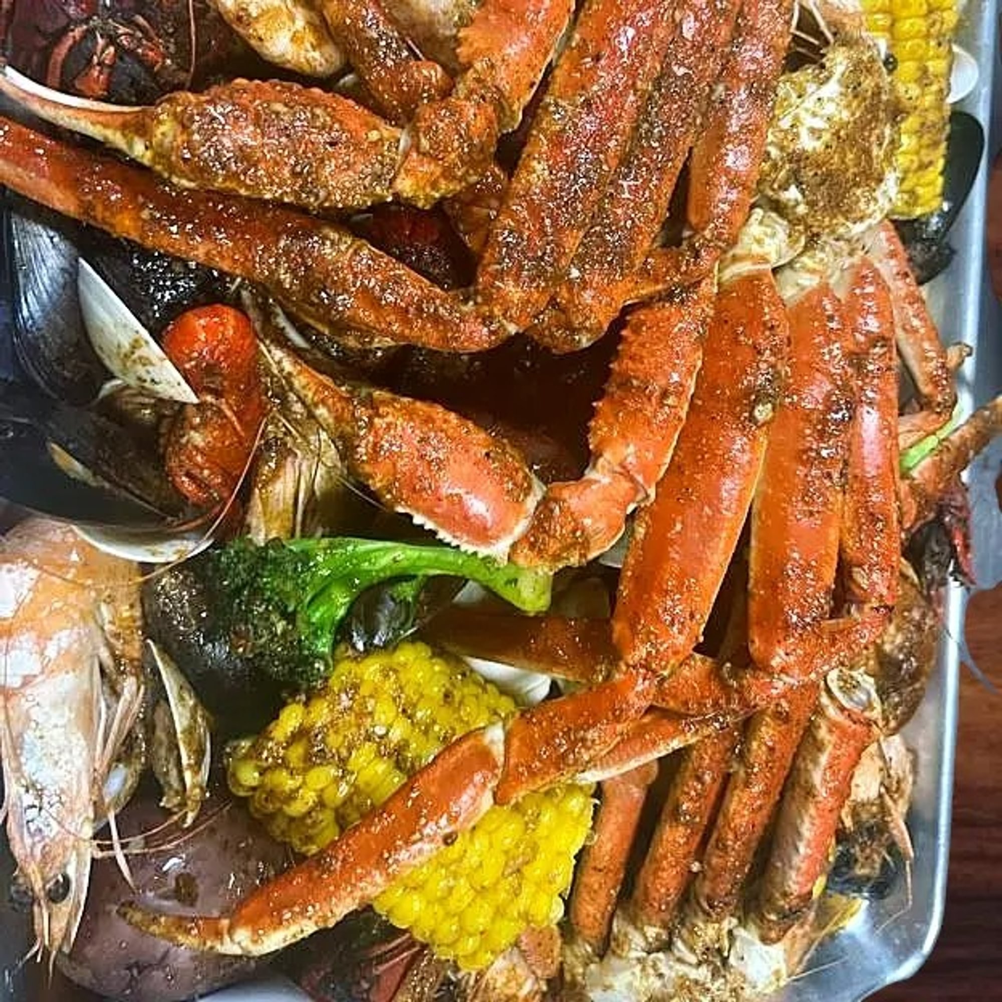 F. Dungeness Crab, Snow crab, Whole Shrimp