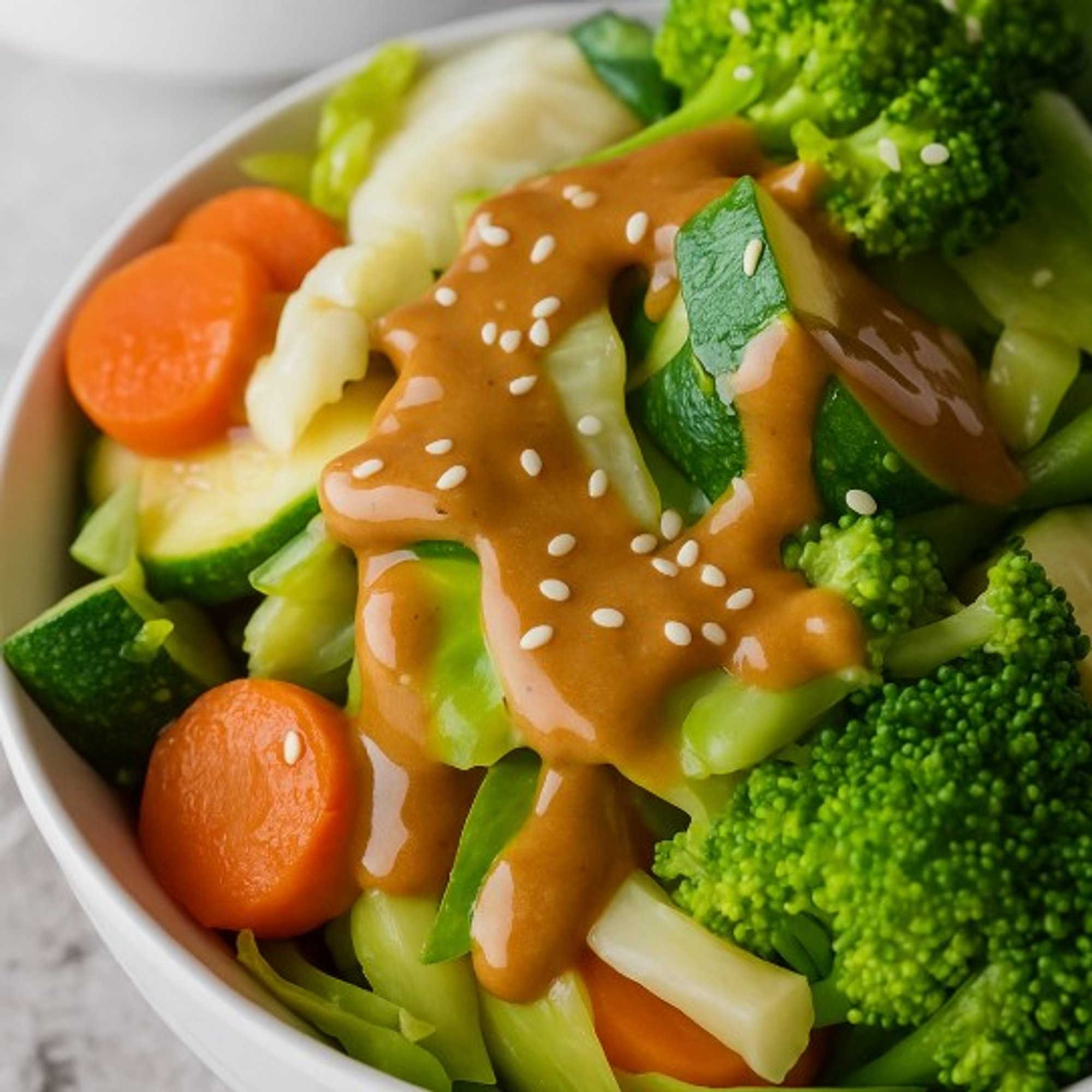 E9 Steamed Vegetables with Peanut Sauce