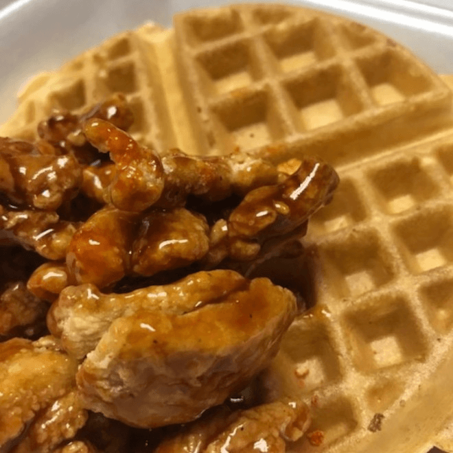 1 Belgin Waffle & 3 Chicken Tenders