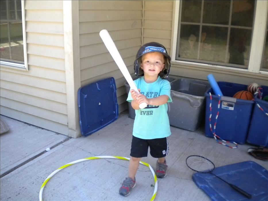 Logan is apart of our Active Adventures. He is learning how to play baseball. (If interested in our active adventures programs, please ask! The more friends, the more fun!)