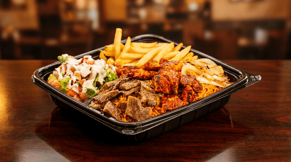Mixed Grill Plate Over Rice