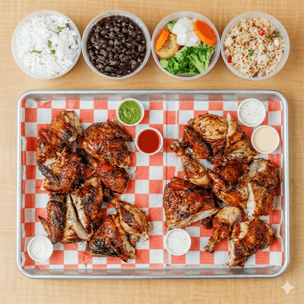 2 Whole Chicken Family Meal + 4 Large Sides!