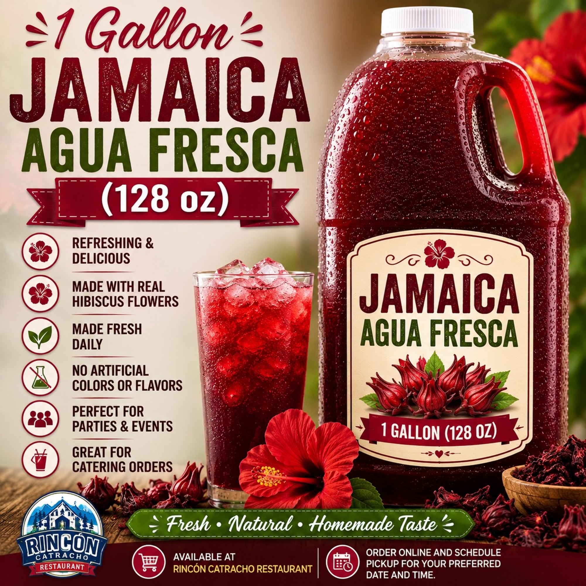 1 Gallon Jamaica Juice (128 oz)