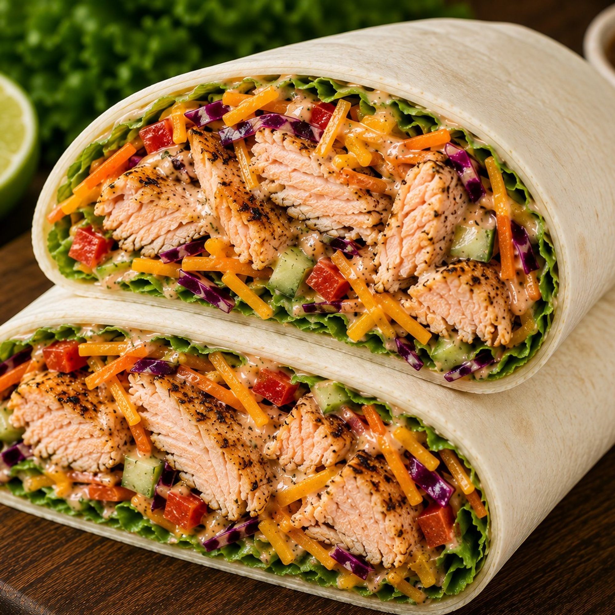 Jerk Salmon Wrap