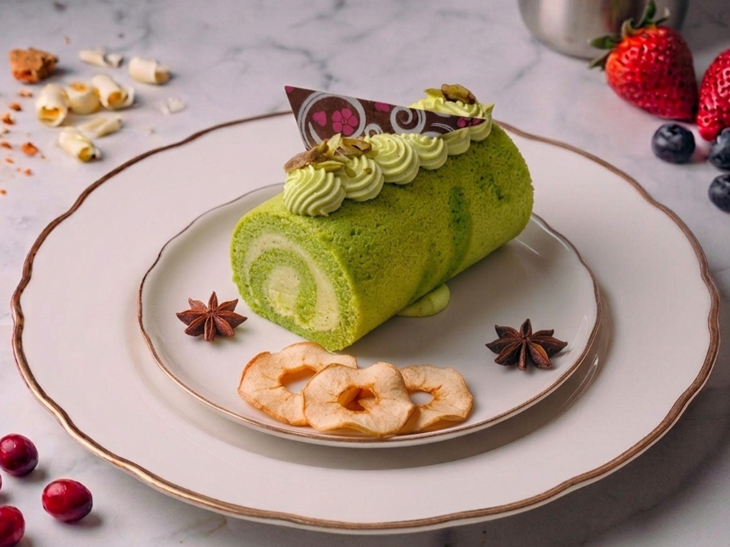 Pistachio Swiss Roll