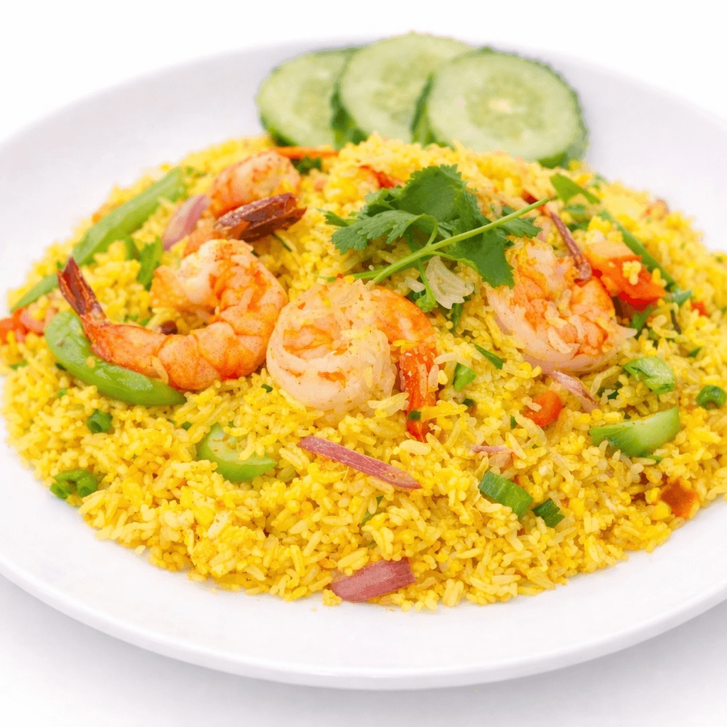 Kao Pad Goong Ga-Ree Fried Rice (Yellow Curry Fried Rice)