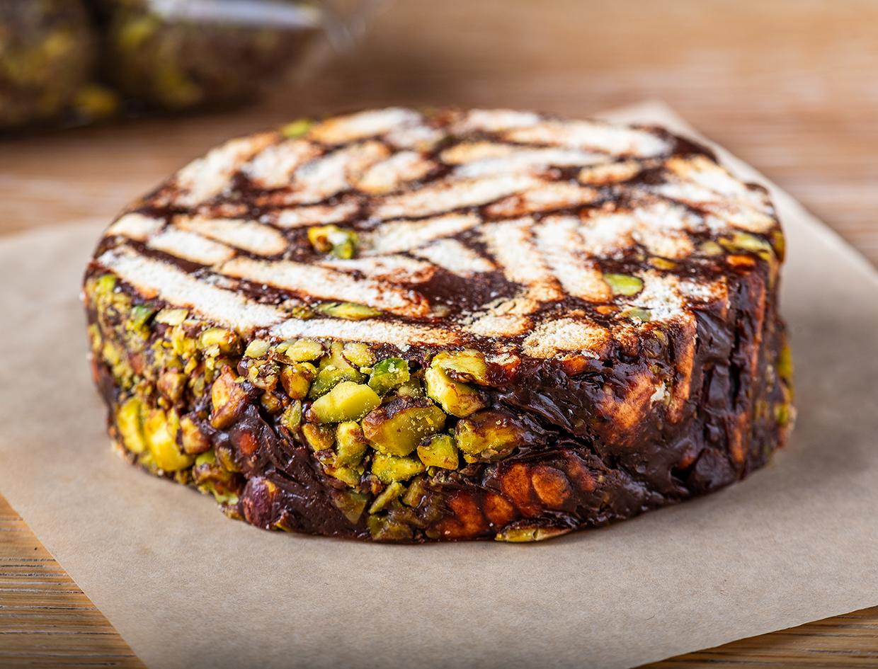 Dark Chocolate Pistachio Lazy Cake