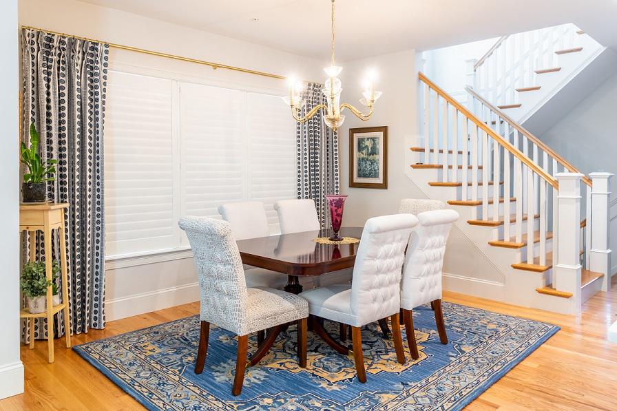 Looking for ideas to match your home's style? Here's a great look from Shrewsbury! You can see our Shutters, which offer shade and style-and our Custom Drapes make everything look beautifully finished!  BudgetBlindsWorcesterHolden  ShrewsburyMA  PlantationShutters  CustomDraperies  FreeConsultation