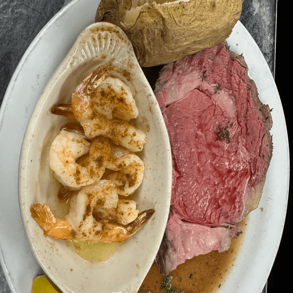 12 Oz Prime Rib And Shrimp