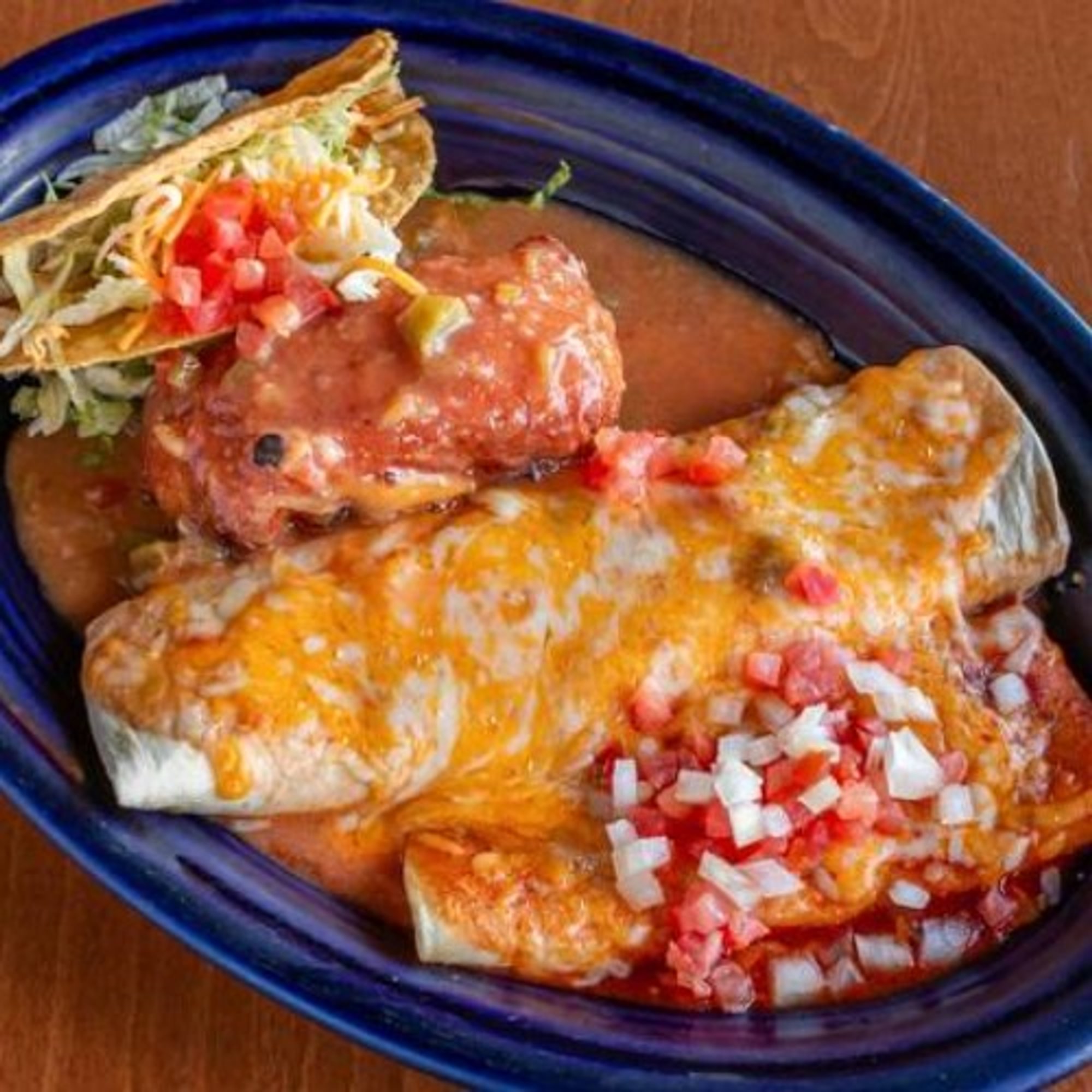#1 Enchilada, Bean Burrito, Chile Relleno and Taco