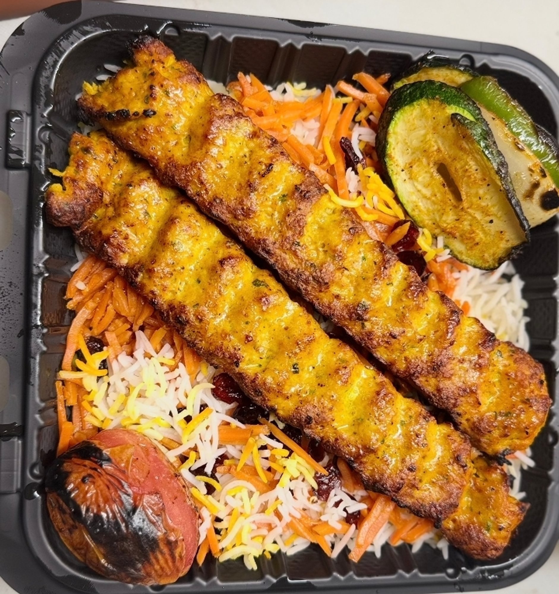 Chicken Seekh with seasoned rice