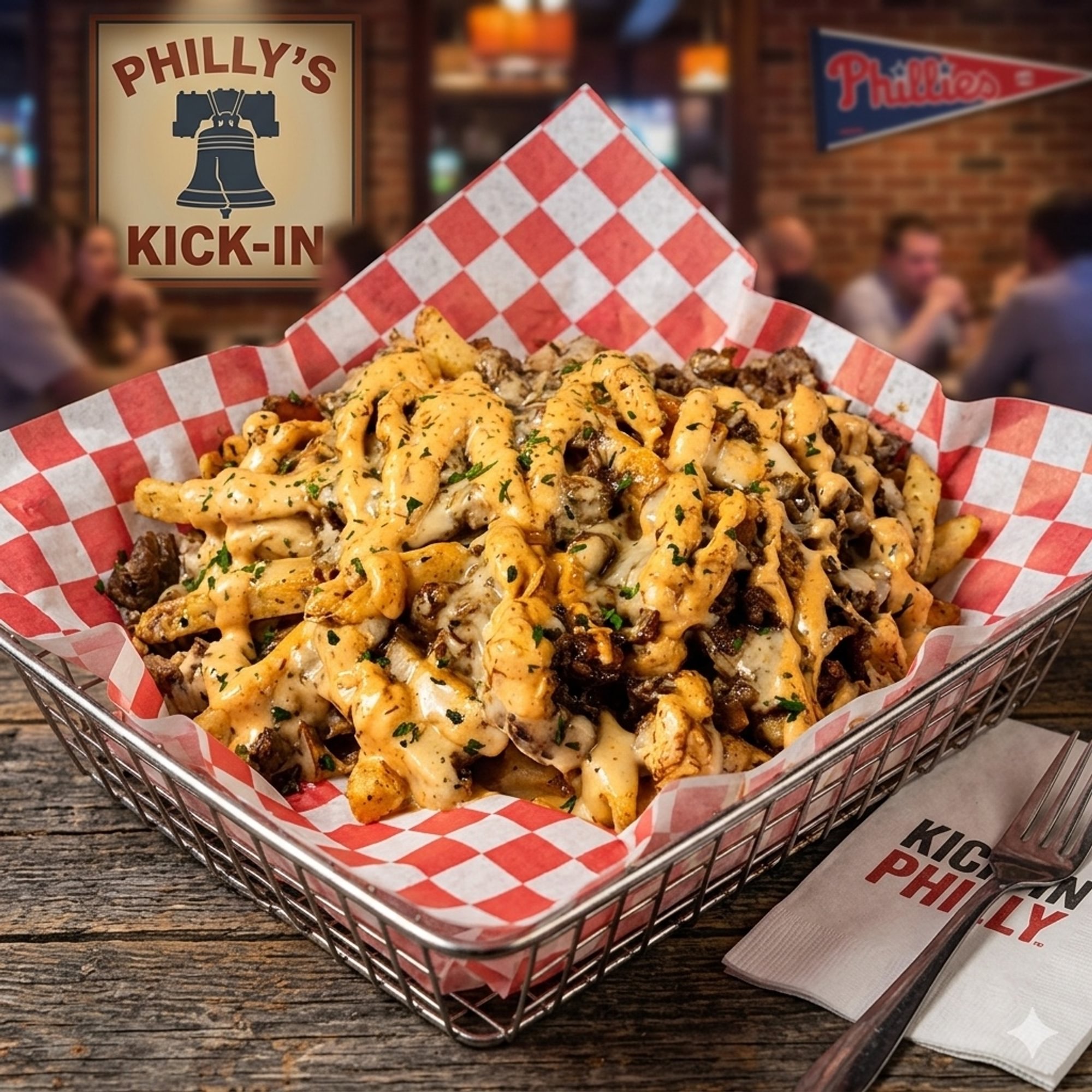 Kickin' Philly Cheesesteak Queso Fries