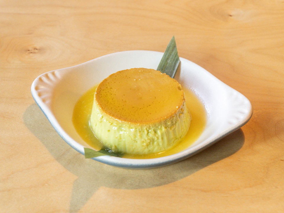 buko pandan (coconut) flan