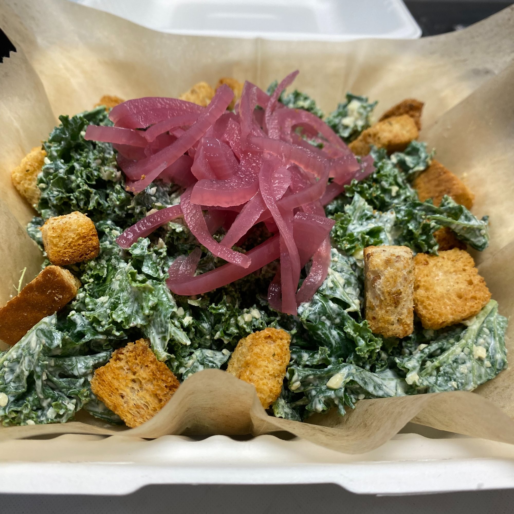 Half Kale Caesar Salad