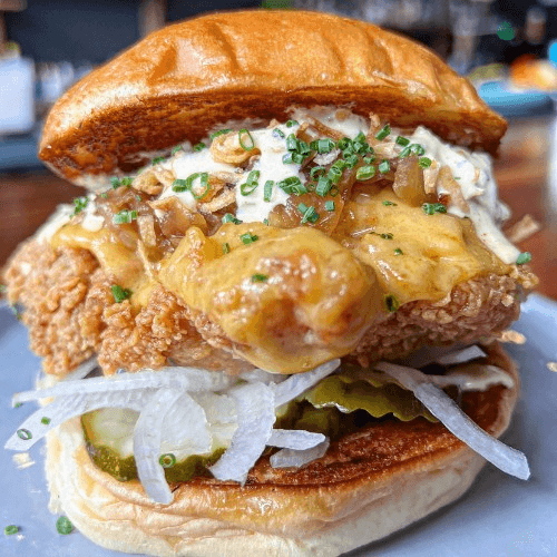 Mr. Onion Fried Chicken Sandwich