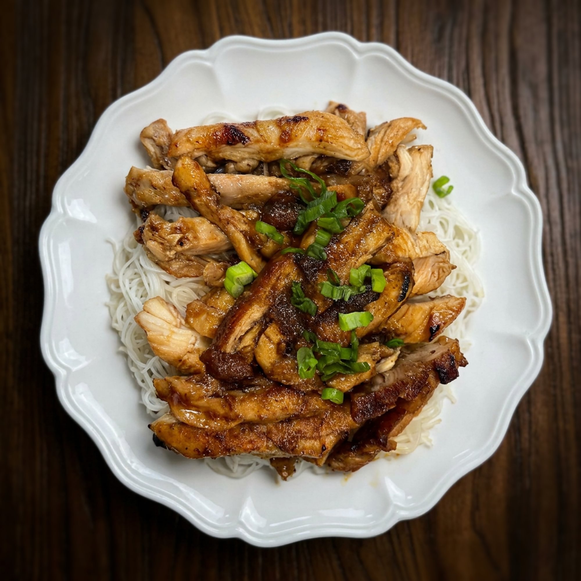 Chicken Lemongrass Grilled with Rice Noodles