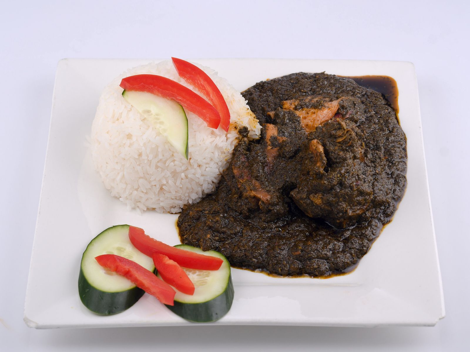 Palava Sauce Served with Rice