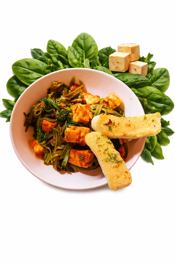 VEGAN: Spinach & Tofu Pasta