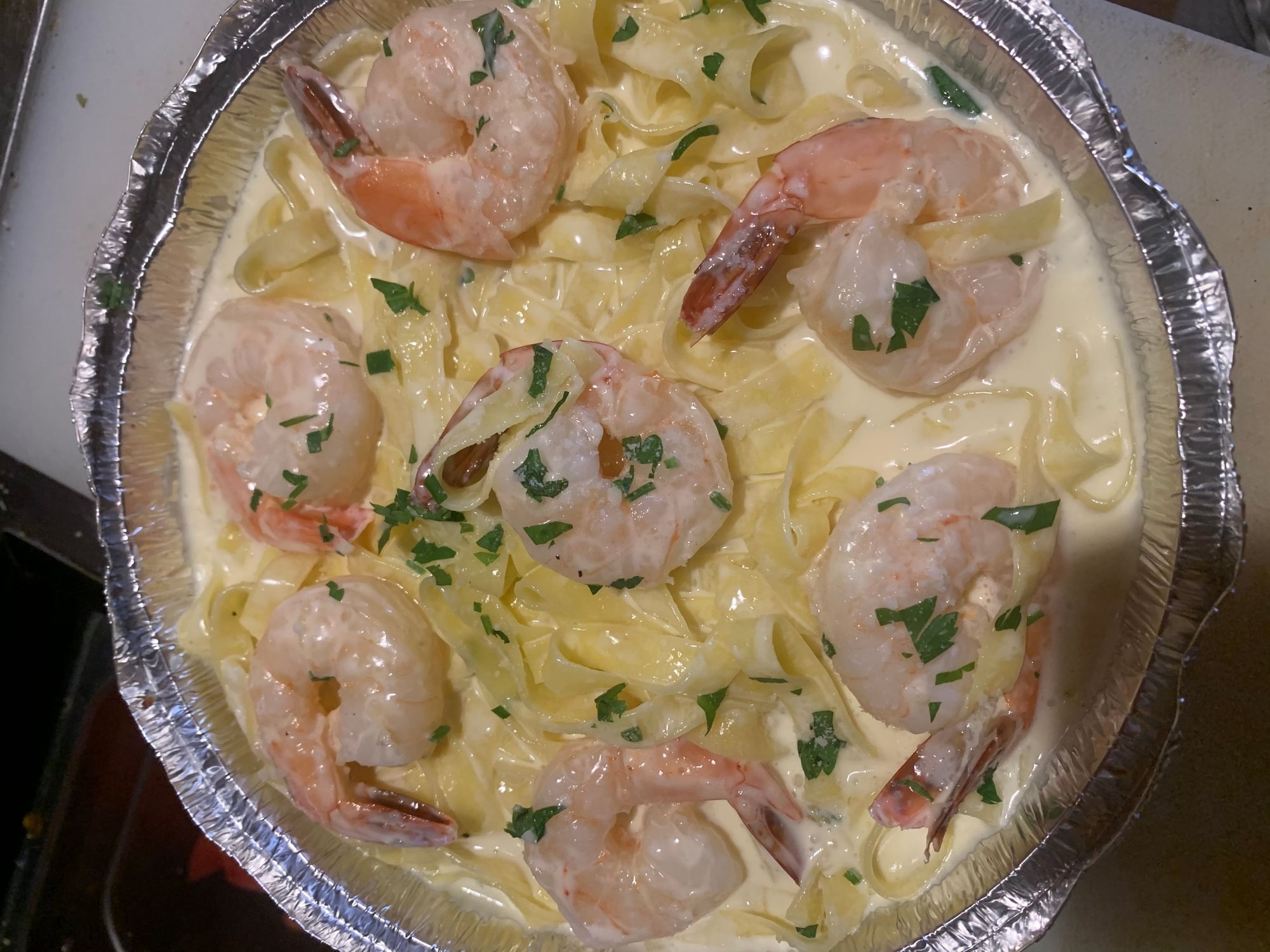 Fettuccine Alfredo with Shrimp