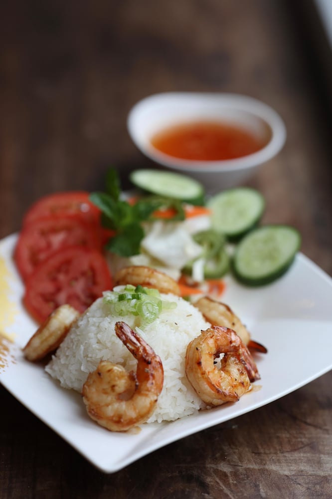 Grilled Shrimp with Rice Plate