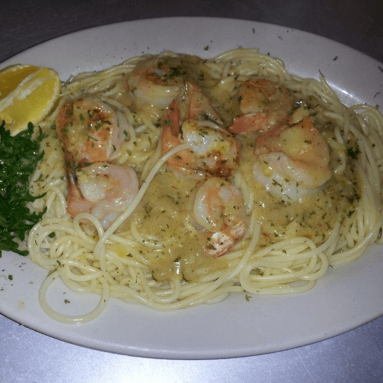 Shrimp Scampi Over Rice