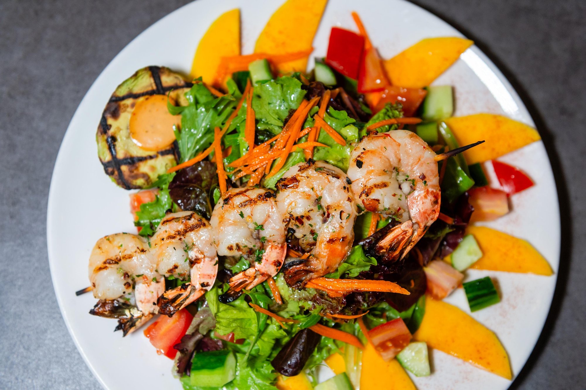 Grilled Avocado & Jumbo Prawn Salad