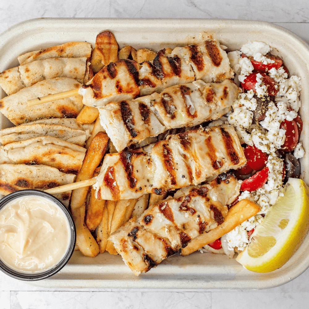 Chicken Souvlaki Platter