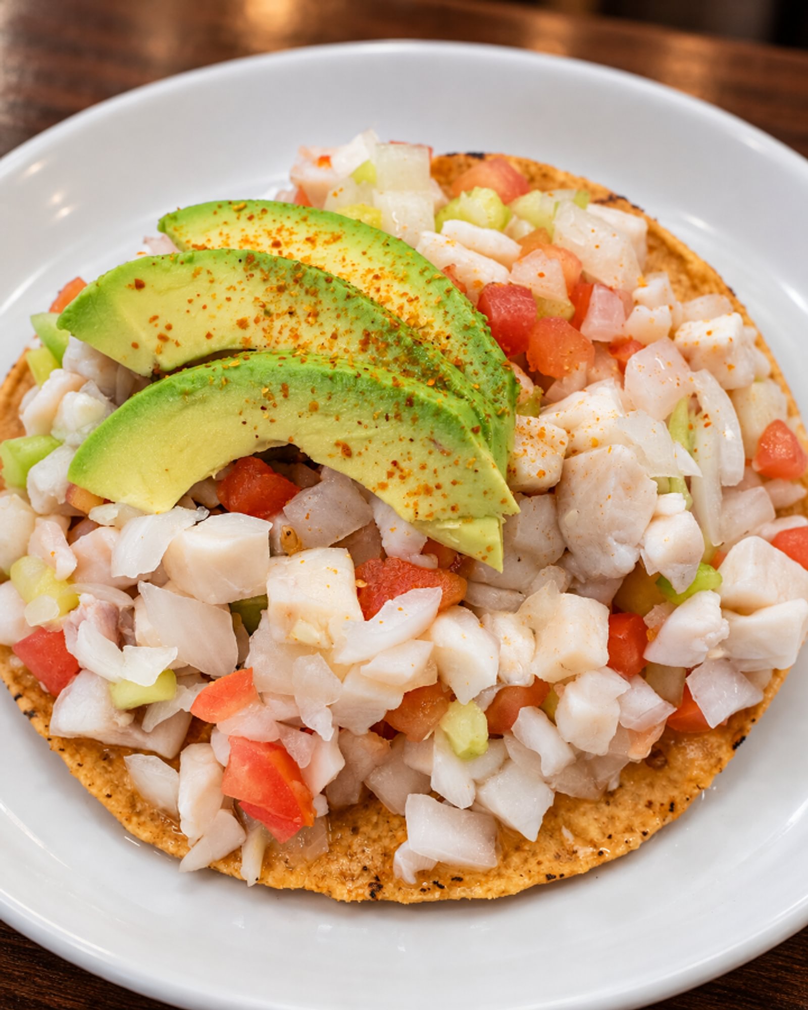 Tostada De Ceviche De Pescado