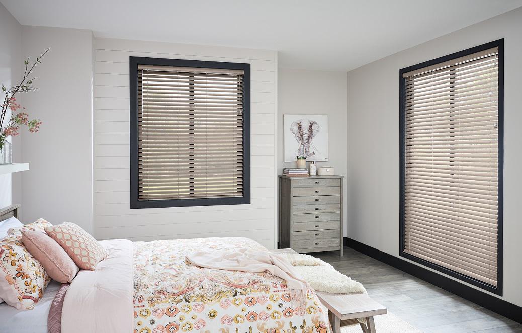 Looking for just the right color? Our Blinds come in so many shades that you'll find the exact match you desire! This bedroom features our Signature Series Vinyl Blinds!  budgetblindspointloma  VinylBlinds  MoistureResistantBlinds  FreeConsultation  WindowWednesday